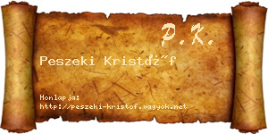 Peszeki Kristóf névjegykártya
