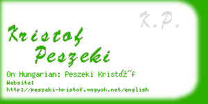 kristof peszeki business card